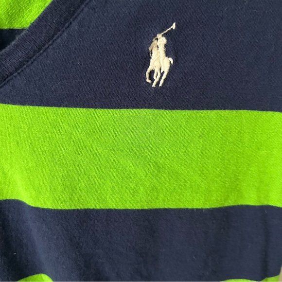 Ralph Lauren Sport y2K striped long sleeved cotton v neck t M - Picture 3 of 6